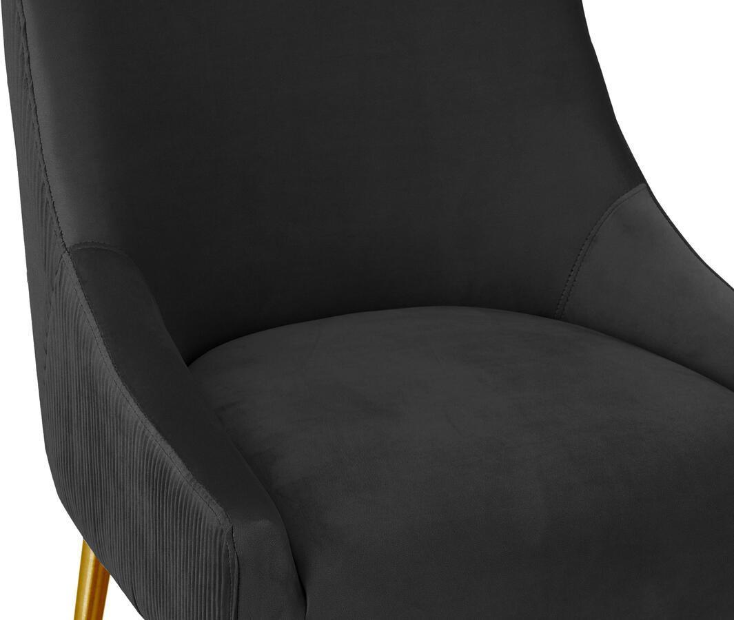 Tov Furniture Barstools - Beatrix Pleated Black Velvet Counter Stool