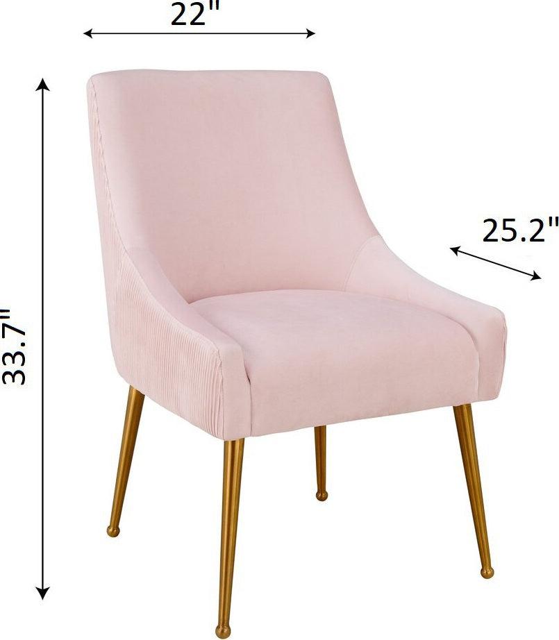Tov Furniture Dining Chairs - Beatrix Pleated Dining Chair Blush