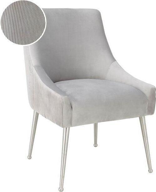 Tov Furniture Dining Chairs - Beatrix Pleated Dining Chair Light Gray