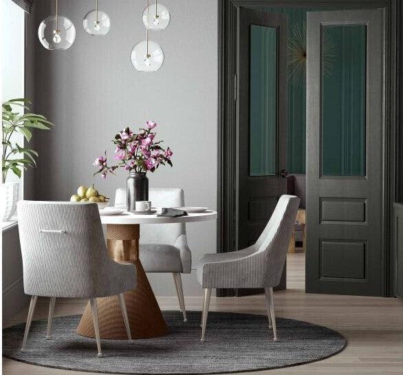 Tov Furniture Dining Chairs - Beatrix Pleated Dining Chair Light Gray