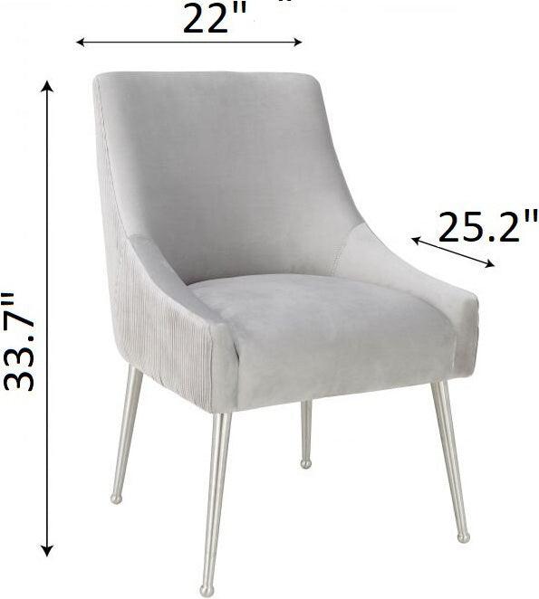 Tov Furniture Dining Chairs - Beatrix Pleated Dining Chair Light Gray