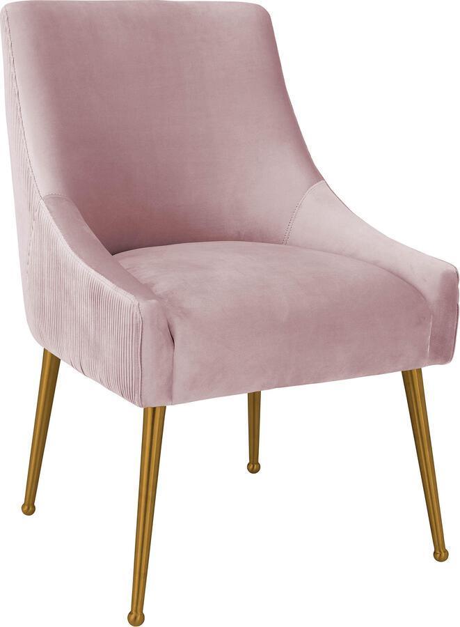 Tov Furniture Dining Chairs - Beatrix Pleated Mauve Velvet Side Chair