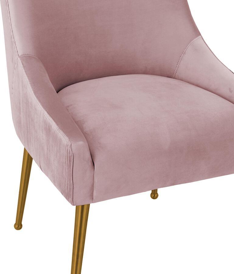 Tov Furniture Dining Chairs - Beatrix Pleated Mauve Velvet Side Chair