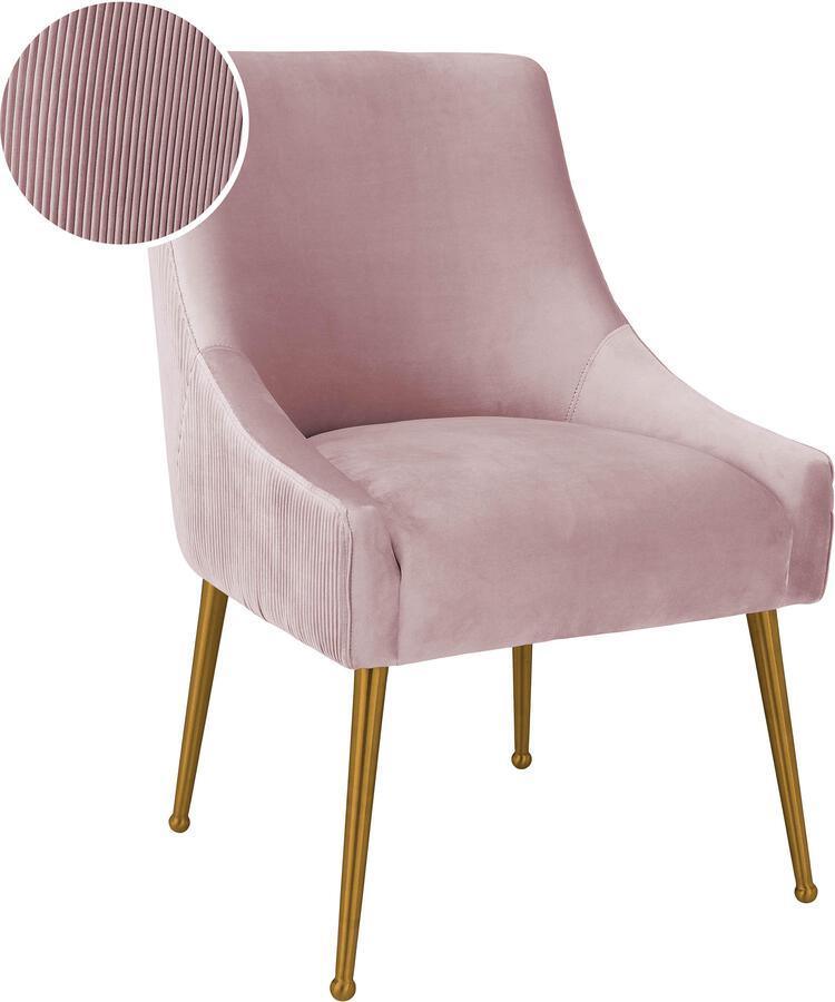 Tov Furniture Dining Chairs - Beatrix Pleated Mauve Velvet Side Chair