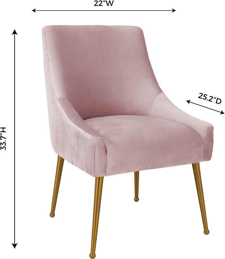 Tov Furniture Dining Chairs - Beatrix Pleated Mauve Velvet Side Chair