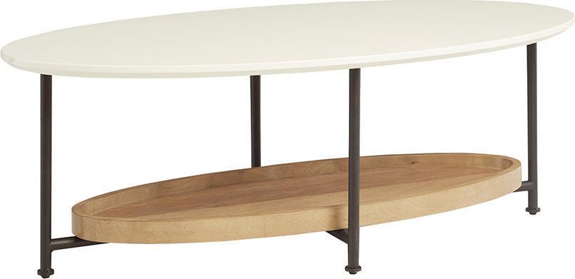 Olliix.com Coffee Tables - Beaumont Coffee Table White & Natural