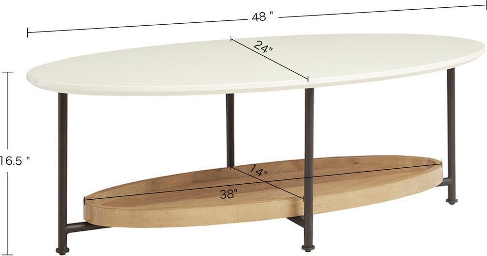 Olliix.com Coffee Tables - Beaumont Coffee Table White & Natural