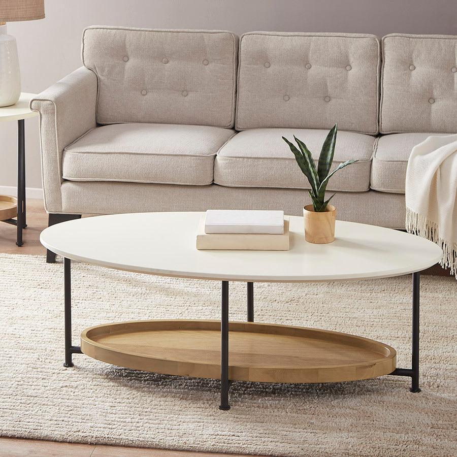 Olliix.com Coffee Tables - Beaumont Coffee Table White & Natural