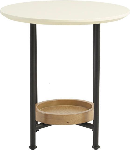 Olliix.com Side & End Tables - Beaumont Modern/Contemporary End Table 20"W x 20"D x 21"H White & Natural