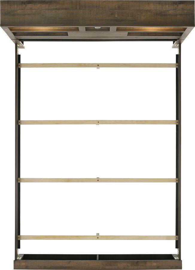 Elements Beds - Beckett King Bookcase Panel Bed with Bluetooth Walnut