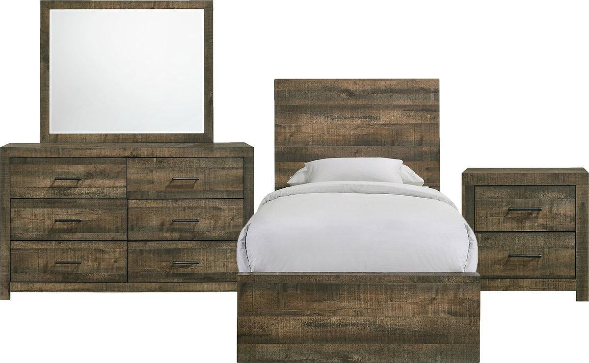 Elements Bedroom Sets - Beckett Twin Panel 4Pc Bedroom Set