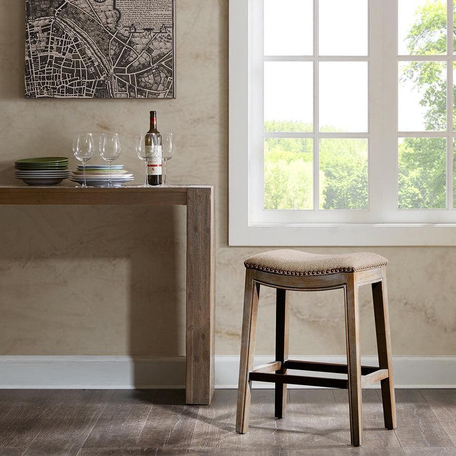 Olliix.com Barstools - Belfast Saddle Counter Stool Linen