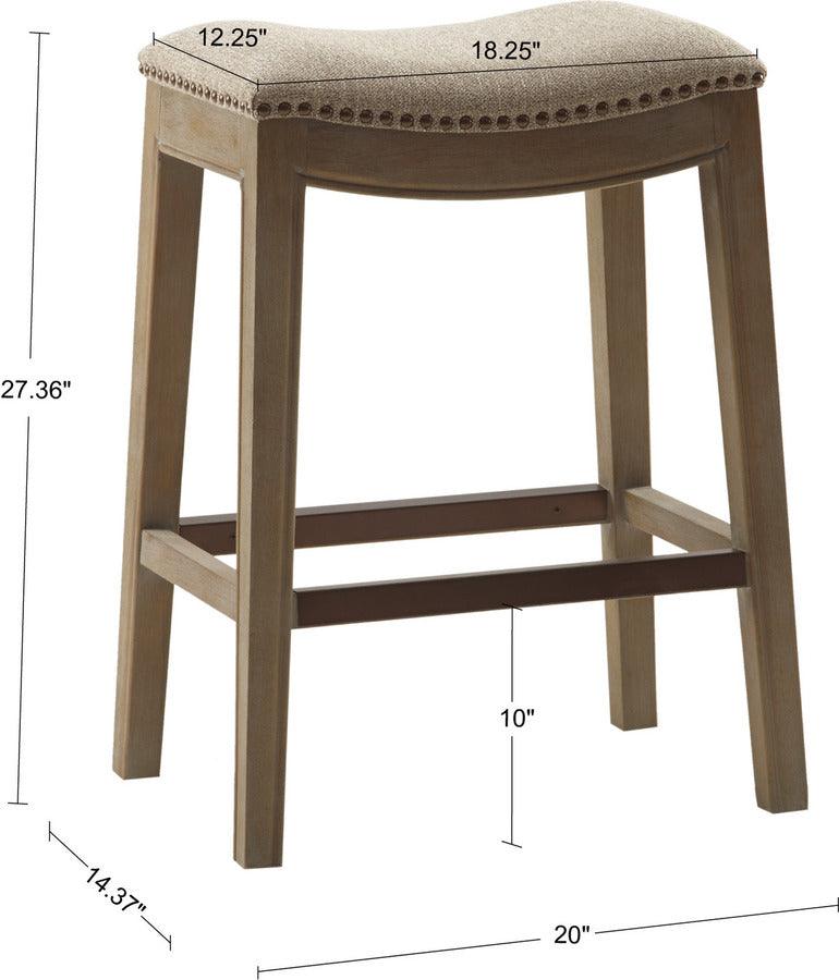 Olliix.com Barstools - Belfast Saddle Counter Stool Linen