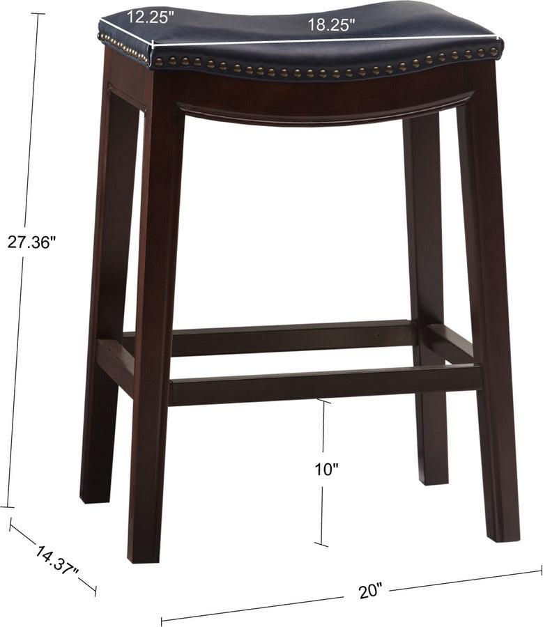 Olliix.com Barstools - Belfast Saddle Counter Stool Navy