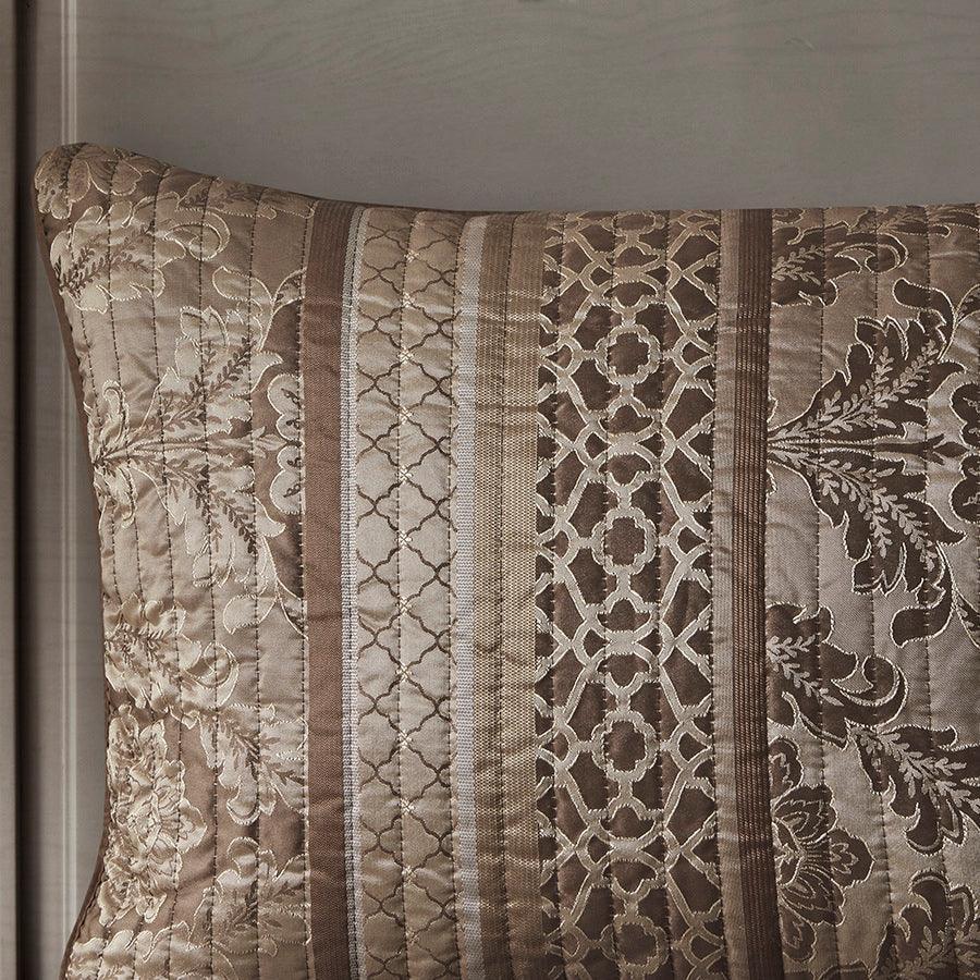 Olliix.com Comforters & Blankets - Bellagio King/California King 6 Piece Reversible Coverlet Set Brown & Gold