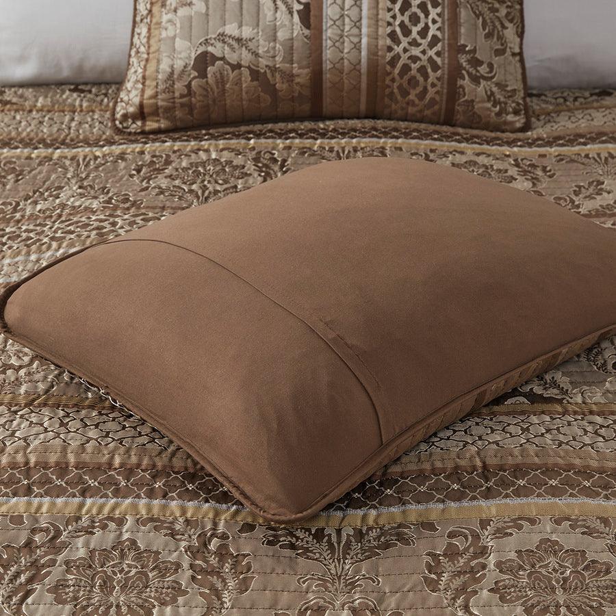 Olliix.com Comforters & Blankets - Bellagio King/California King 6 Piece Reversible Coverlet Set Brown & Gold