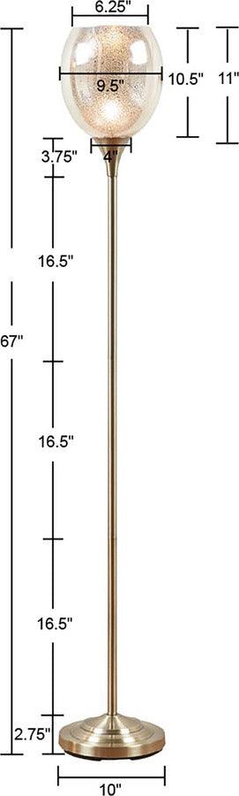 Olliix.com Floor Lamps - Bellow Uplight Floor Lamp Antique Brass