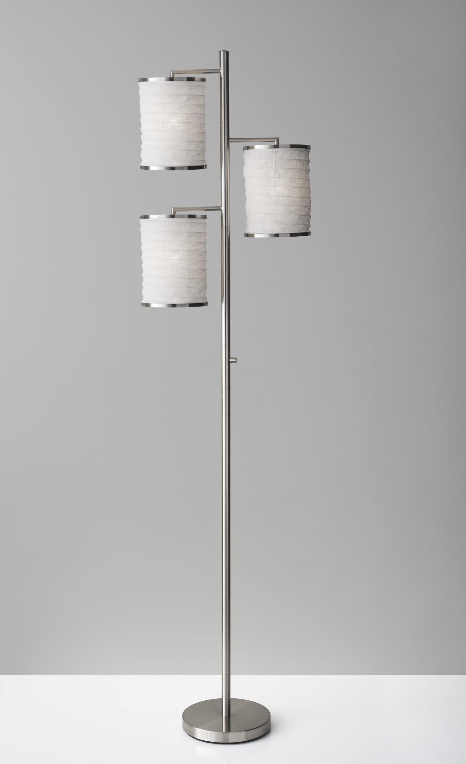 Adesso Floor Lamps - Bellows Tree Lamp Brushed Steel