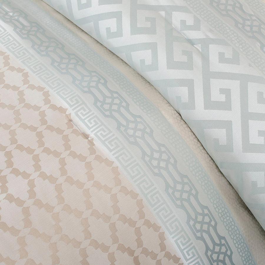 Olliix.com Comforters & Blankets - Bennett 7 Piece Jacquard Comforter Set Aqua King