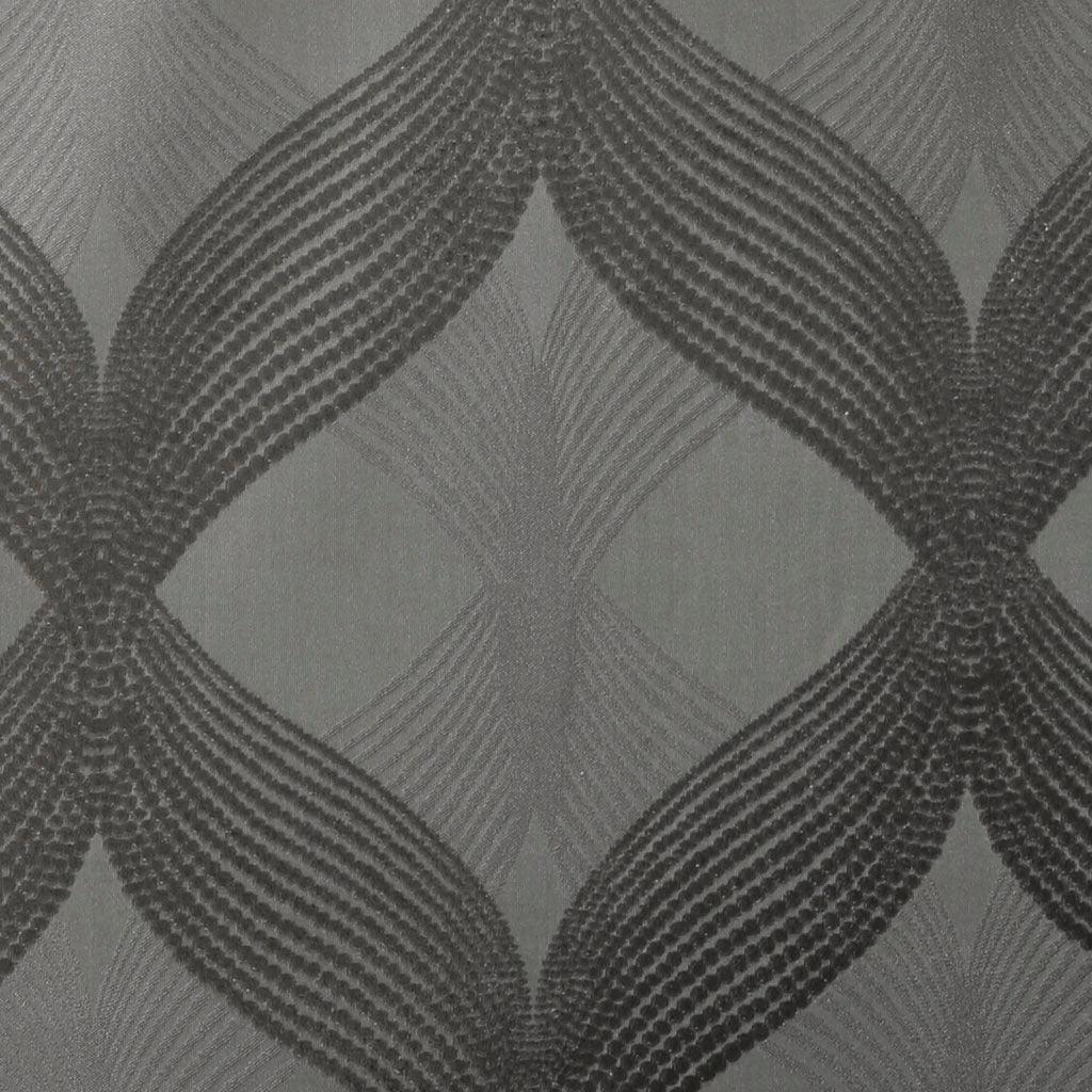 Olliix.com Curtains - Bentley 108 H Ogee Knitted Jacquard Total Blackout Panel Charcoal