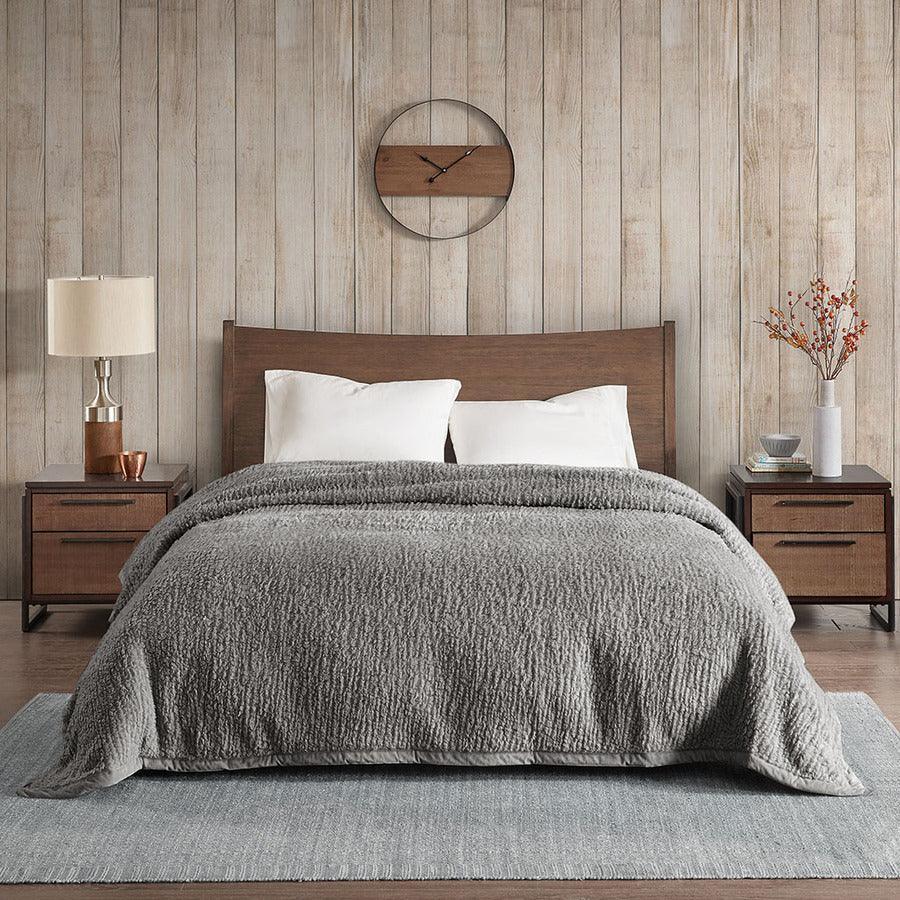 Olliix.com Comforters & Blankets - Berber Blanket Grey WR51-2212