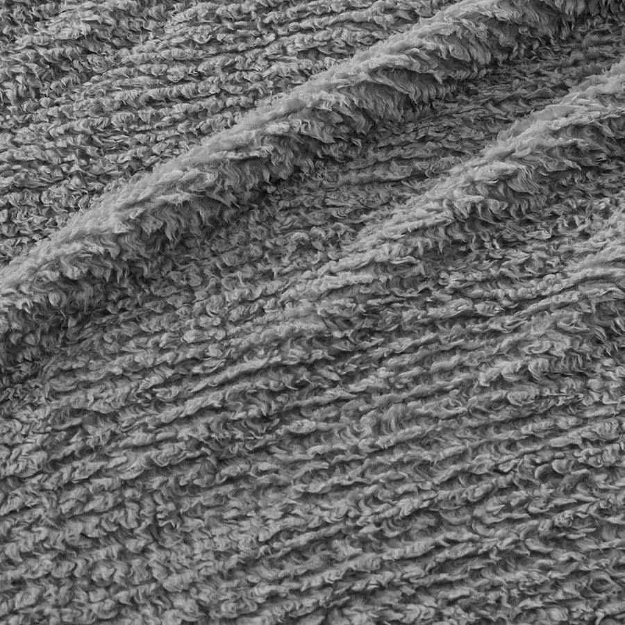 Olliix.com Comforters & Blankets - Berber Blanket Grey WR51-2212