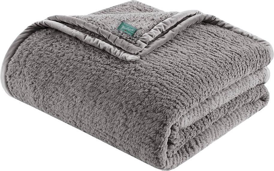 Olliix.com Comforters & Blankets - Berber Blanket Grey WR51-2212
