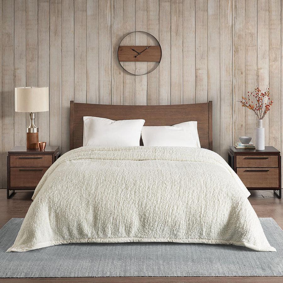 Olliix.com Comforters & Blankets - Berber Blanket Ivory WR51-2210