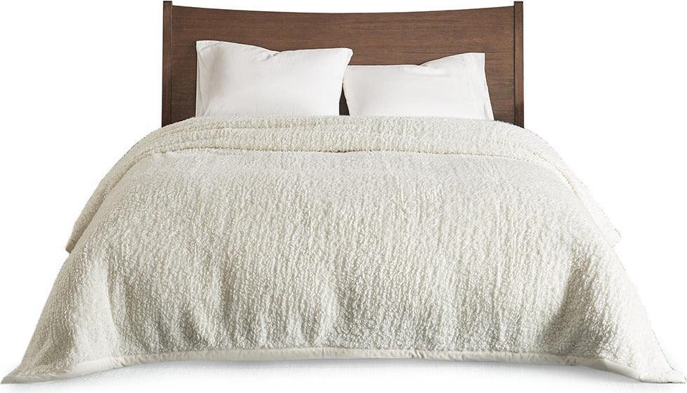 Olliix.com Comforters & Blankets - Berber Blanket Ivory WR51-2210