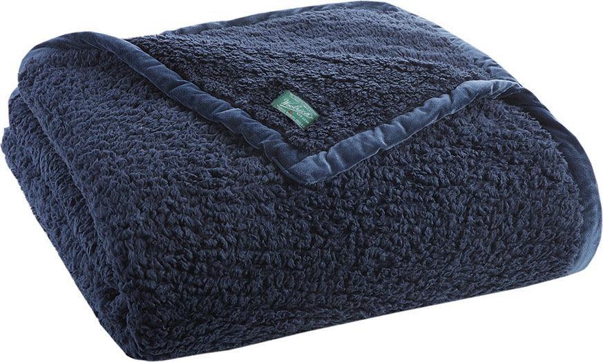 Olliix.com Comforters & Blankets - Berber Blanket Navy WR51-2549