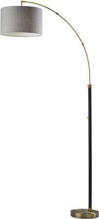 Adesso Floor Lamps - Bergen Arc Lamp Black & Antique Brass