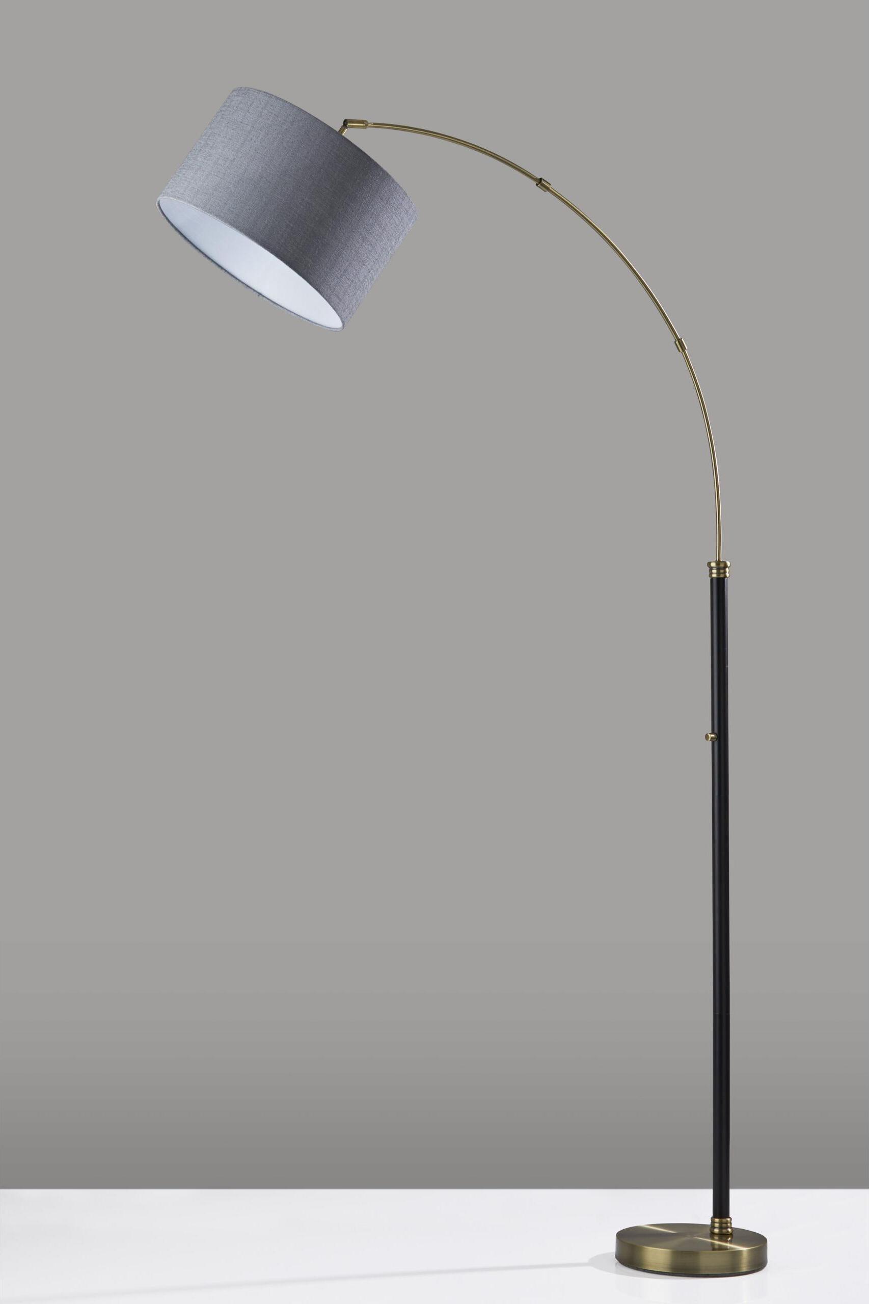 Adesso Floor Lamps - Bergen Arc Lamp Black & Antique Brass