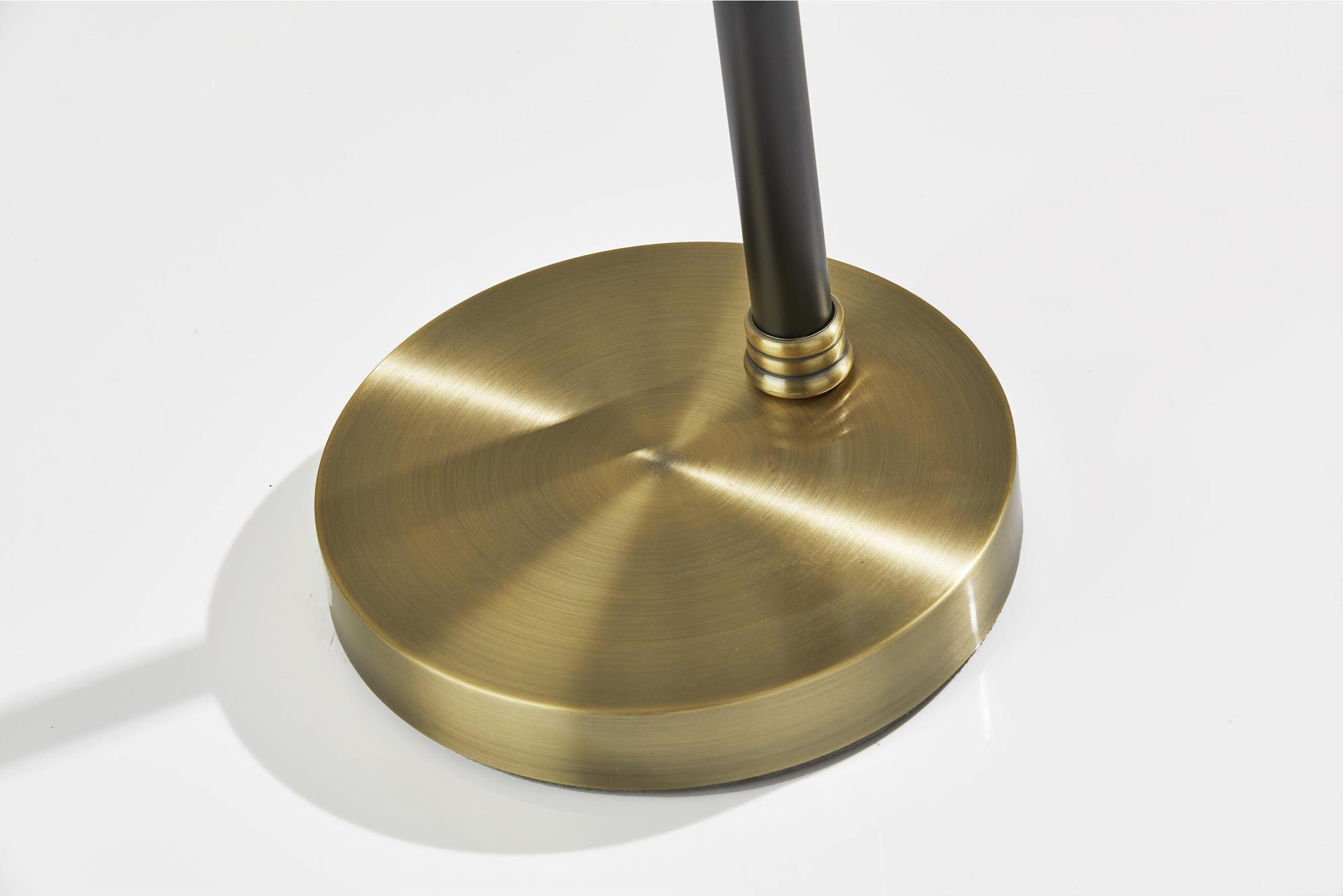 Adesso Floor Lamps - Bergen Arc Lamp Black & Antique Brass