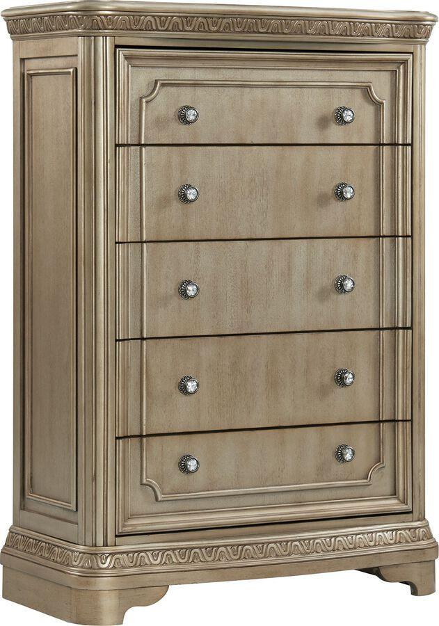 Elements Chest of Drawers - Berlin 5-Drawer Chest in Bronze