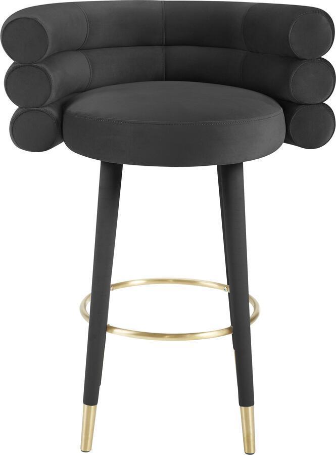 Tov Furniture Ottomans & Stools - Betty Black Velvet Barstool