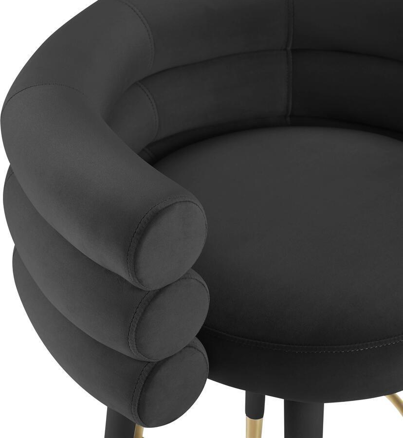 Tov Furniture Ottomans & Stools - Betty Black Velvet Barstool