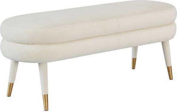 Tov Furniture Benches - Betty Cream Velvet Bench