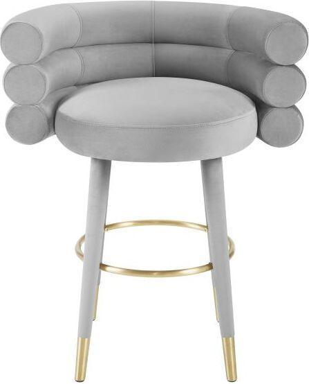 Tov Furniture Barstools - Betty Grey Velvet Counter Stool