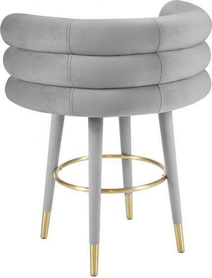 Tov Furniture Barstools - Betty Grey Velvet Counter Stool