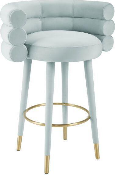 Tov Furniture Barstools - Betty Sea Foam Green Velvet Barstool