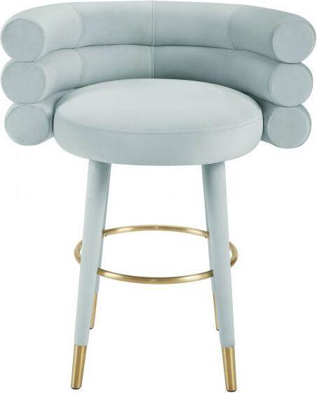 Tov Furniture Barstools - Betty Sea Foam Green Velvet Counter Stool