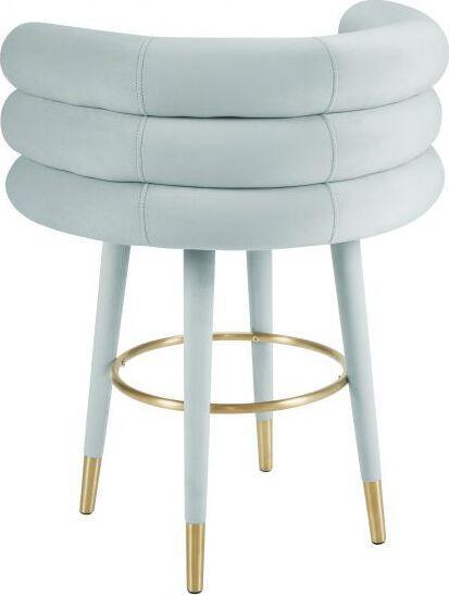 Tov Furniture Barstools - Betty Sea Foam Green Velvet Counter Stool