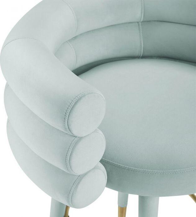 Tov Furniture Barstools - Betty Sea Foam Green Velvet Counter Stool