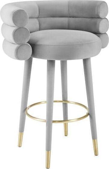 Tov Furniture Barstools - Betty Velvet Barstool Gray