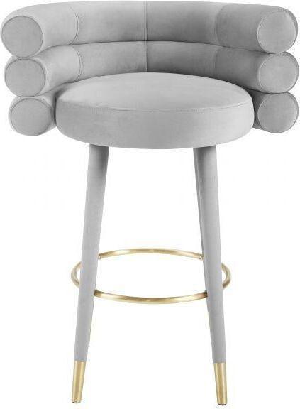 Tov Furniture Barstools - Betty Velvet Barstool Gray