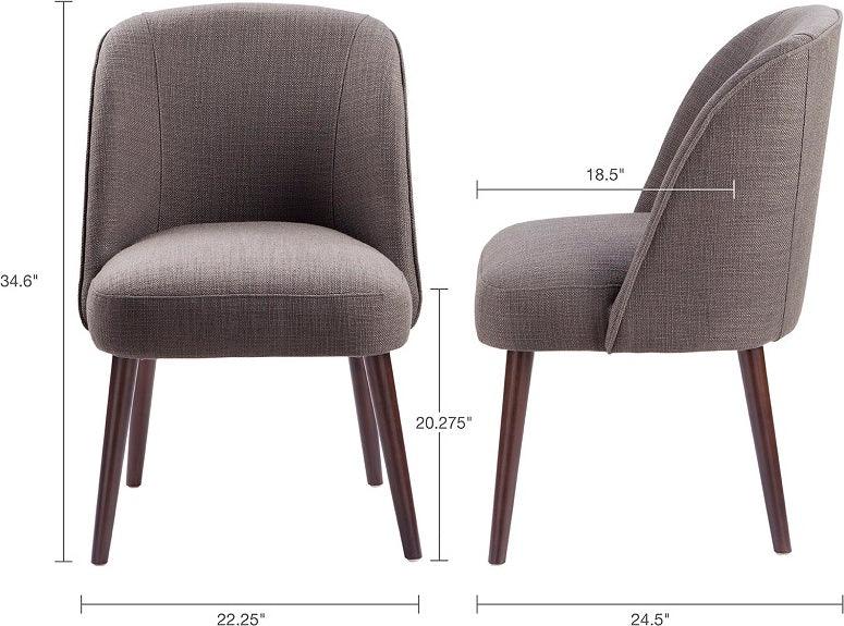 Olliix.com Dining Chairs - Bexley Modern Rounded Back Dining Chair 22.25W x 24.5D x 34.6H" Charcoal