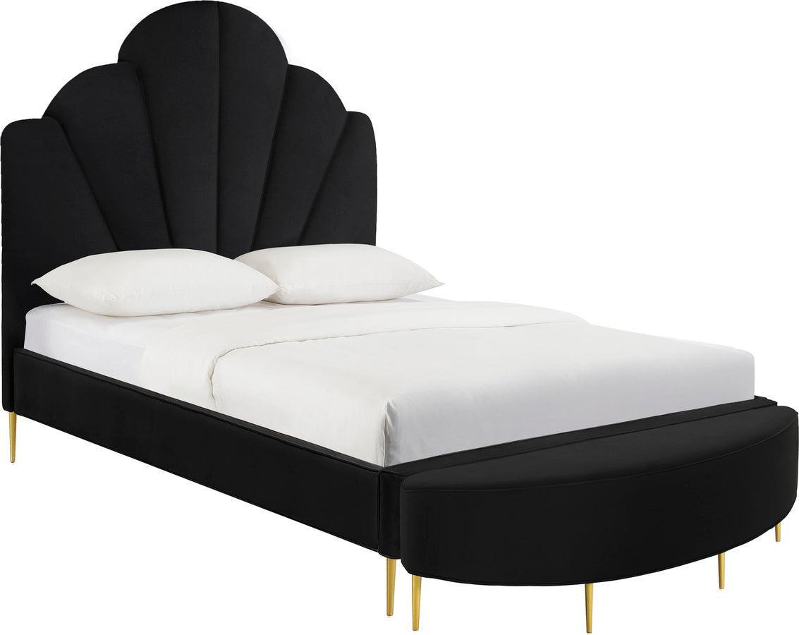 Tov Furniture Beds - Bianca Black Velvet Bed in Queen