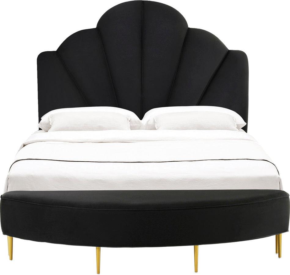 Tov Furniture Beds - Bianca Black Velvet Bed in Queen