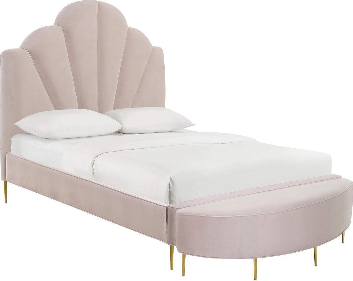 Tov Furniture Beds - Bianca Blush Velvet Bed in Queen