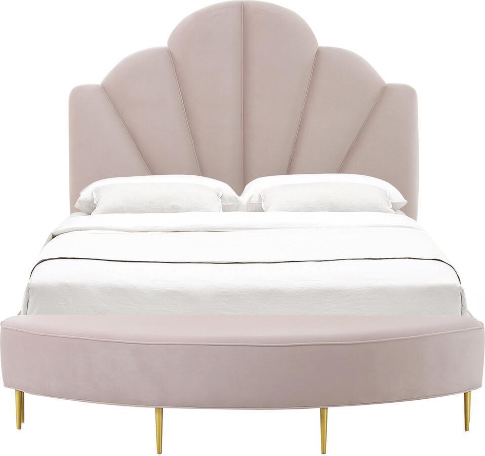 Tov Furniture Beds - Bianca Blush Velvet Bed in Queen
